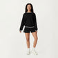 Long Sleeve Crew Neck Pullover Sweatshirt with Contrast Trim Ribbed Hem and Relaxed Fit