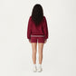 Long Sleeve Crew Neck Pullover Sweatshirt with Contrast Trim Ribbed Hem and Relaxed Fit