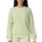 Long Sleeve Crew Neck Pullover Sweatshirt with Contrast Trim Ribbed Hem and Relaxed Fit