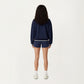 Long Sleeve Crew Neck Pullover Sweatshirt with Contrast Trim Ribbed Hem and Relaxed Fit