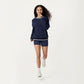 Long Sleeve Crew Neck Pullover Sweatshirt with Contrast Trim Ribbed Hem and Relaxed Fit