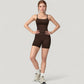 Seamless Activewear Tank Top with Adjustable Spaghetti Straps and Fitted Contour Design