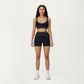 Sports Bra with Scoop Neck, Wide Straps, and Contrast Stitch Detailing for Medium Support