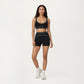 Sports Bra with Scoop Neck, Wide Straps, and Contrast Stitch Detailing for Medium Support