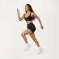 Sports Bra with Scoop Neck, Wide Straps, and Contrast Stitch Detailing for Medium Support