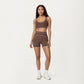 Sports Bra with Scoop Neck, Wide Straps, and Contrast Stitch Detailing for Medium Support