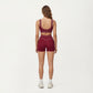 Sports Bra with Scoop Neck, Wide Straps, and Contrast Stitch Detailing for Medium Support