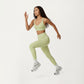 Sports Bra with Scoop Neck, Wide Straps, and Contrast Stitch Detailing for Medium Support