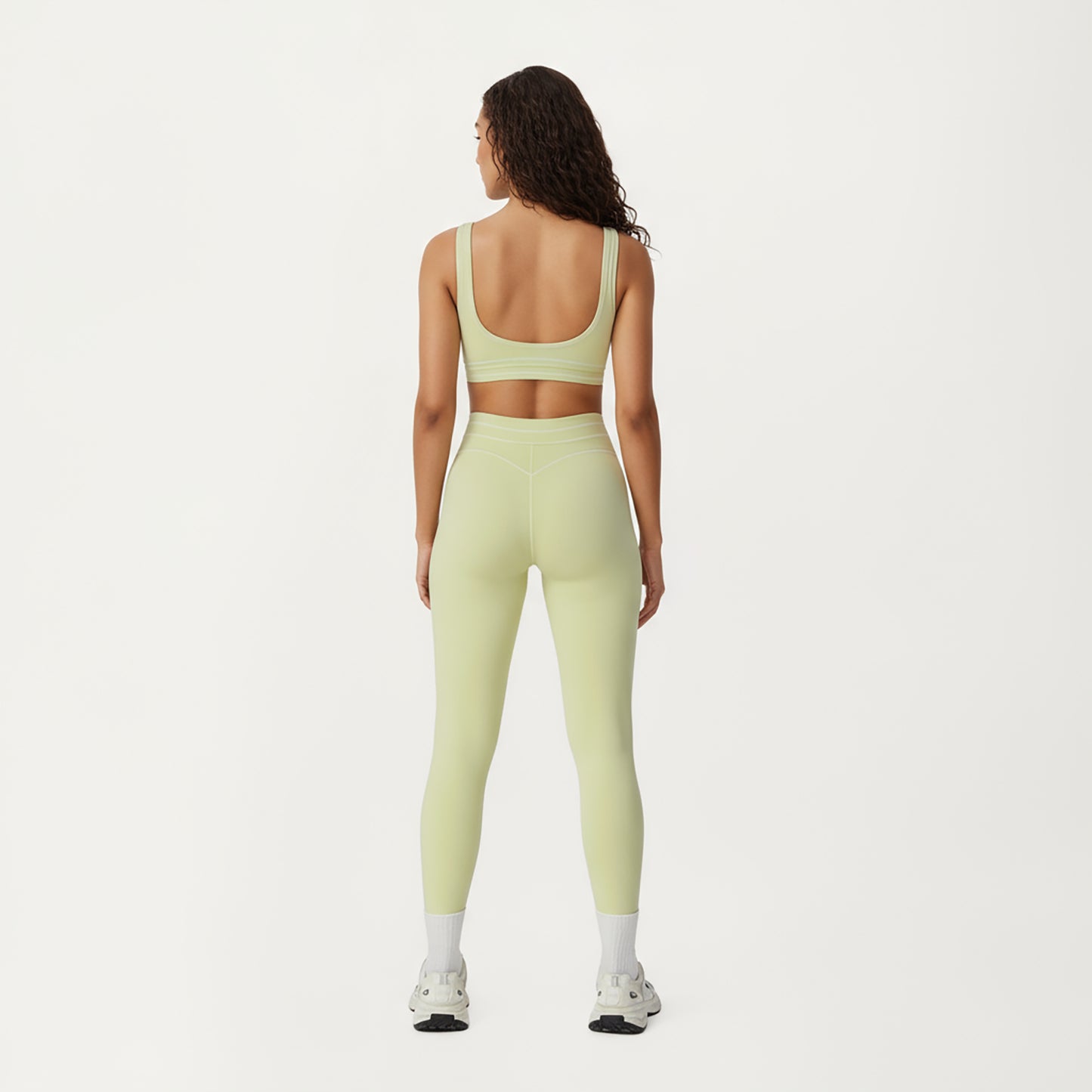 Sports Bra with Scoop Neck, Wide Straps, and Contrast Stitch Detailing for Medium Support