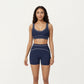 Sports Bra with Scoop Neck, Wide Straps, and Contrast Stitch Detailing for Medium Support