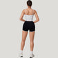 Double Strap Square Neck Activewear Crop Top with Contrast Trim and Streamlined Athletic Fit
