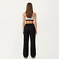 Wide Leg High Waist Drawstring Pants with Relaxed Fit and Soft Stretch Fabric