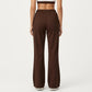 Wide Leg High Waist Drawstring Pants with Relaxed Fit and Soft Stretch Fabric