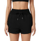 High Waist Drawstring Athletic Shorts with Soft Stretch Fabric and Side Pockets