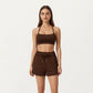 High Waist Drawstring Athletic Shorts with Soft Stretch Fabric and Side Pockets
