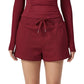 High Waist Drawstring Athletic Shorts with Soft Stretch Fabric and Side Pockets