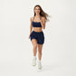 High Waist Drawstring Athletic Shorts with Soft Stretch Fabric and Side Pockets