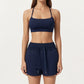 High Waist Drawstring Athletic Shorts with Soft Stretch Fabric and Side Pockets
