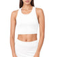 High Neck Ribbed Sports Bra with Longline Fit and Wide Strap Support for Low to Medium Impact Workouts