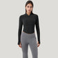 Long Sleeve Zip Front Activewear Jacket with Streamlined Fit and Lightweight Performance Fabric