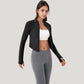 Long Sleeve Zip Front Activewear Jacket with Streamlined Fit and Lightweight Performance Fabric