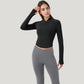 Long Sleeve Zip Front Activewear Jacket with Streamlined Fit and Lightweight Performance Fabric