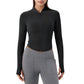 Long Sleeve Zip Front Activewear Jacket with Streamlined Fit and Lightweight Performance Fabric