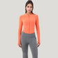 Long Sleeve Zip Front Activewear Jacket with Streamlined Fit and Lightweight Performance Fabric