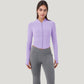 Long Sleeve Zip Front Activewear Jacket with Streamlined Fit and Lightweight Performance Fabric
