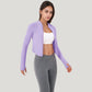 Long Sleeve Zip Front Activewear Jacket with Streamlined Fit and Lightweight Performance Fabric