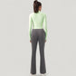 Long Sleeve Zip-Up Cropped Active Jacket with Thumbhole Cuffs and Slim Fit Design