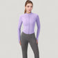 Long Sleeve Zip-Up Cropped Active Jacket with Thumbhole Cuffs and Slim Fit Design