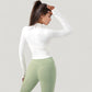 Long Sleeve Zip-Up Cropped Active Jacket with Thumbhole Cuffs and Slim Fit Design