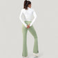 Long Sleeve Zip-Up Cropped Active Jacket with Thumbhole Cuffs and Slim Fit Design