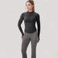 Long Sleeve Half-Zip Slim Fit Active Jacket with Thumbhole Cuffs and Mock Neck