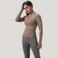 Long Sleeve Half-Zip Slim Fit Active Jacket with Thumbhole Cuffs and Mock Neck