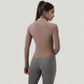 Long Sleeve Half-Zip Slim Fit Active Jacket with Thumbhole Cuffs and Mock Neck