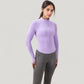 Long Sleeve Half-Zip Slim Fit Active Jacket with Thumbhole Cuffs and Mock Neck