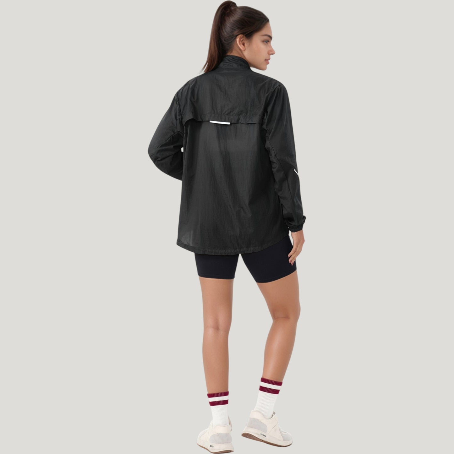 Lightweight Full Zip Sun Protection Jacket with Long Sleeves and High Neck