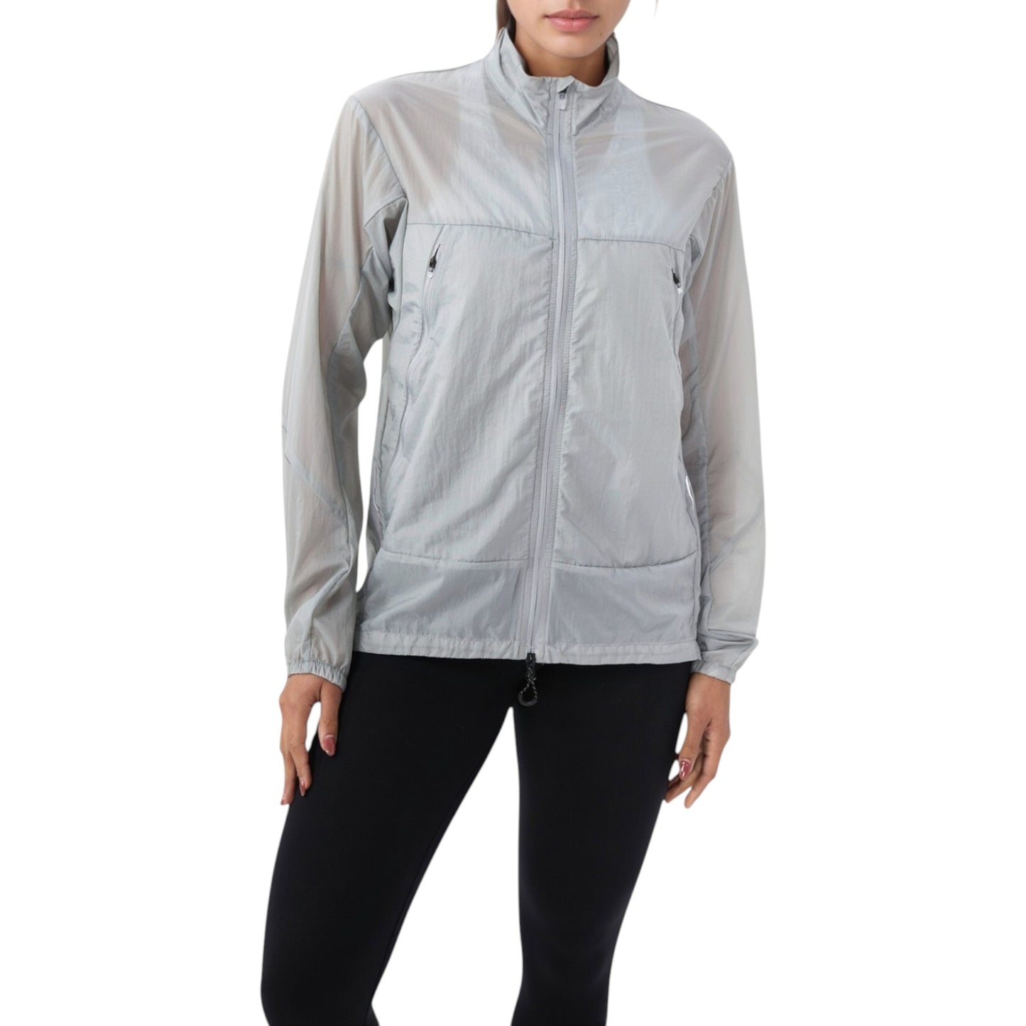 Lightweight Full Zip Sun Protection Jacket with Long Sleeves and High Neck