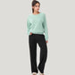 High Waist Wide Leg Athletic Pants with Side Pockets and Elastic Waistband