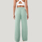 High Waist Wide Leg Athletic Pants with Side Pockets and Elastic Waistband