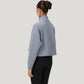 Long Sleeve Half Zip Pullover Top with Mock Neck and Kangaroo Pocket