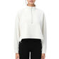 Long Sleeve Half Zip Pullover Top with Mock Neck and Kangaroo Pocket