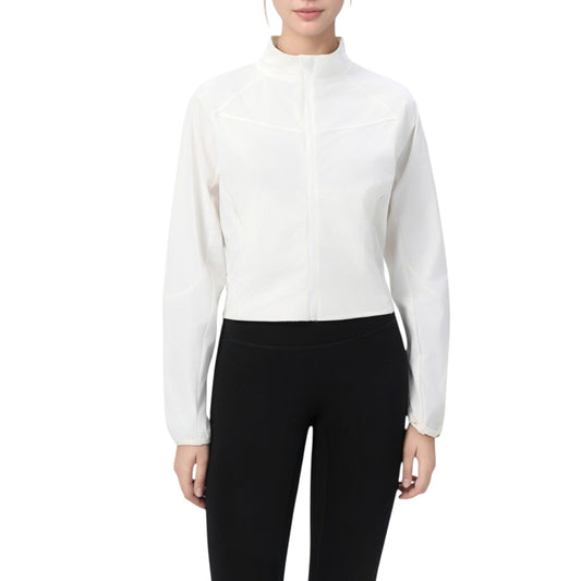 Lightweight Zip Up Active Jacket with Stand Collar and Slim Fit