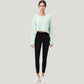 Cropped Long Sleeve Active Top with Relaxed Fit and Crew Neck