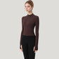 Long Sleeve Full Zip Athletic Jacket with Thumbholes and Fitted Silhouette
