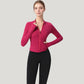 Long Sleeve Full Zip Athletic Jacket with Thumbholes and Fitted Silhouette