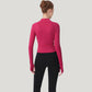 Long Sleeve Full Zip Athletic Jacket with Thumbholes and Fitted Silhouette