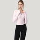 Long Sleeve Full Zip Athletic Jacket with Thumbholes and Fitted Silhouette